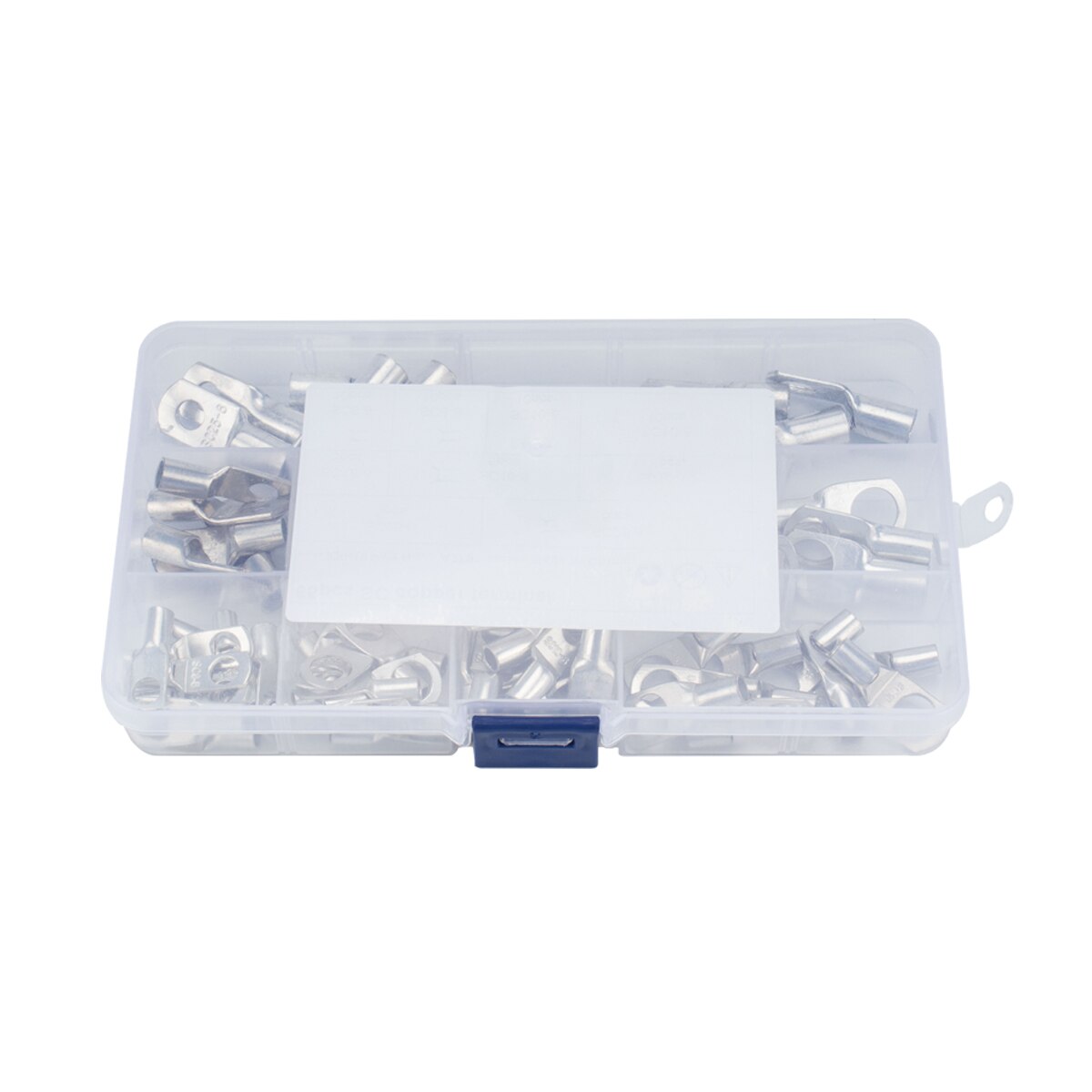 65 Uds cobre estañado con orificio para perno terminales Cable lugs batería SC anillo terminales conectores Kit surtido