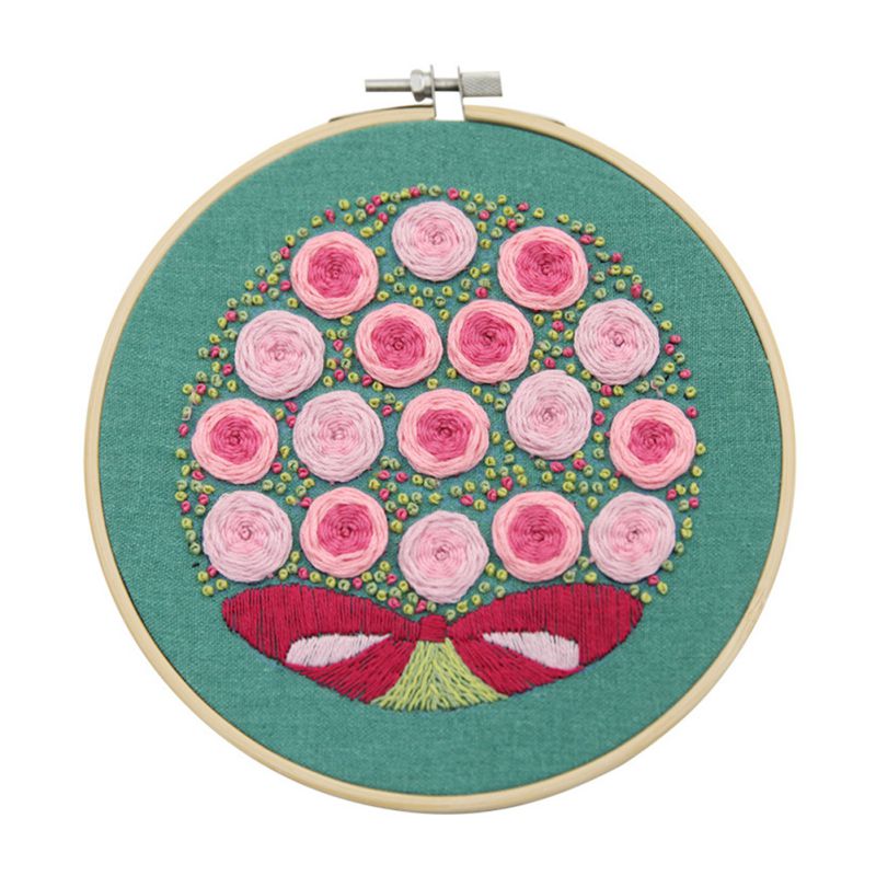 Conjunto de cintas de bordado de flores de estilo europeo, manualidades de punto de cruz para principiantes, adorno de bordado cosido a mano para el hogar: A2