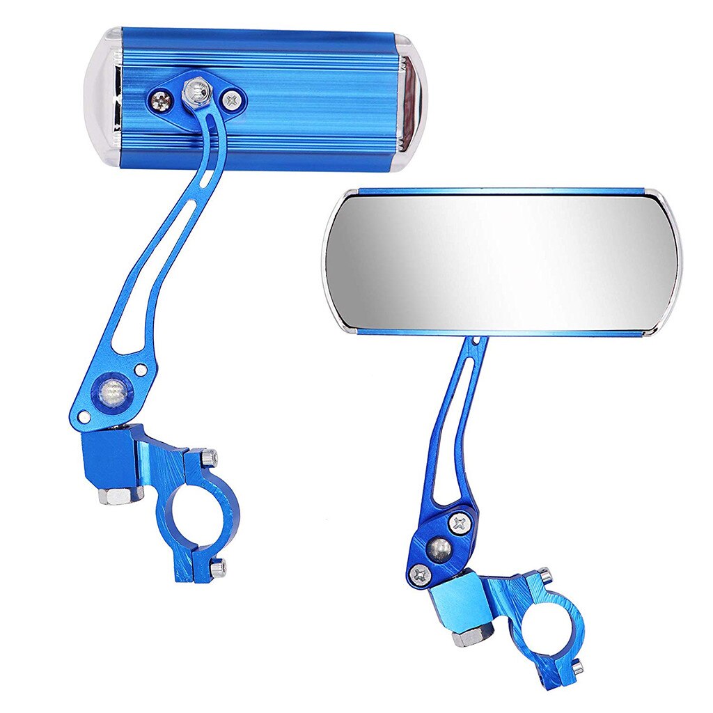 2 pcs Bike Classic Rear View Mirror Bicycle Flexible Safety Handlebar Rear-view Biking Parts Aluminum Cycling z2: Blue