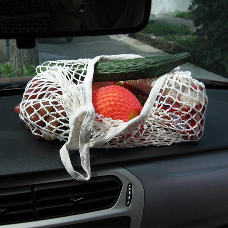 Grocery Net bag Potato bag made of organic cotton cord Color - white