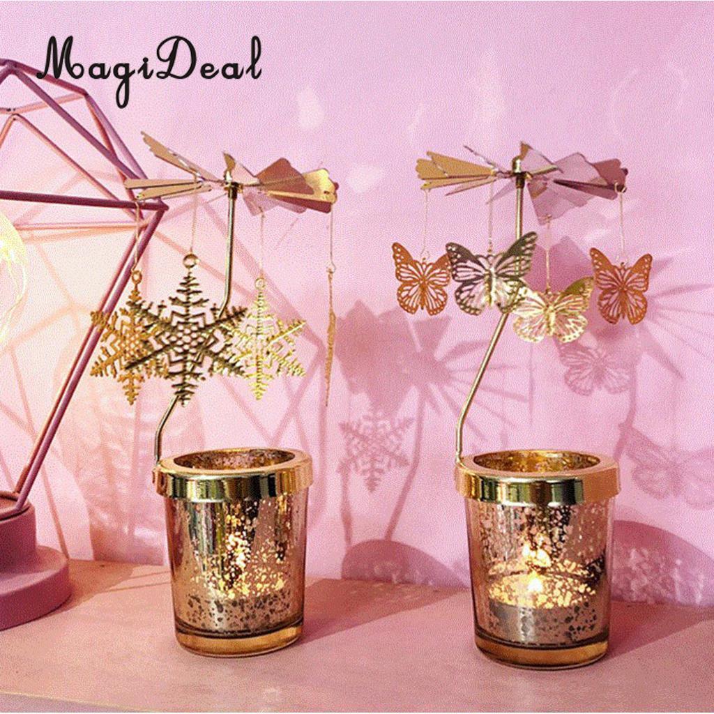 Rotary Carrousel Spinning Tealight Candle Holder for Christmas Wedding Decoration, Kids DIY Assemble Toys