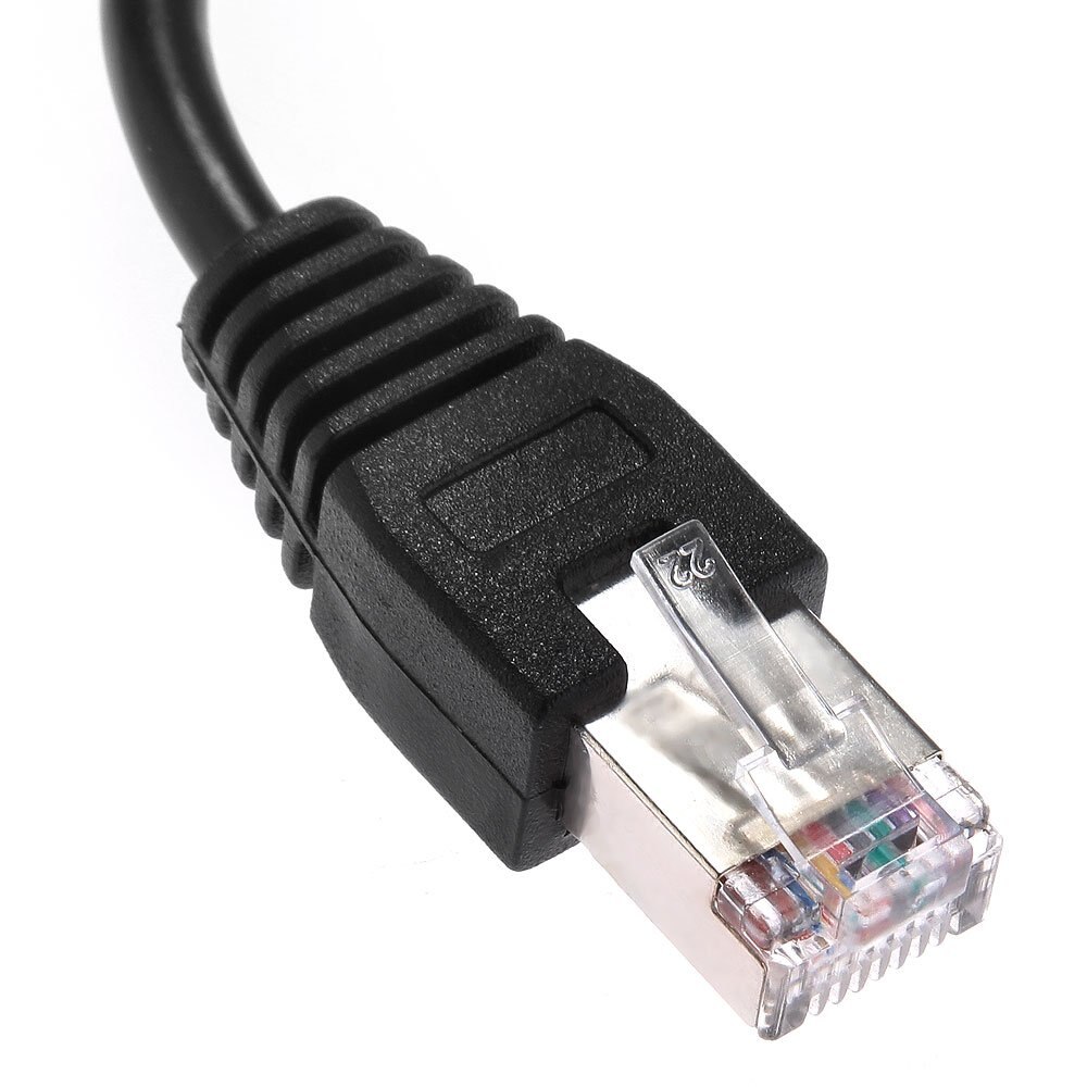 ! 1FT RJ45 Male to Female Screw Panel Mount Ethernet LAN Network Extension Cable