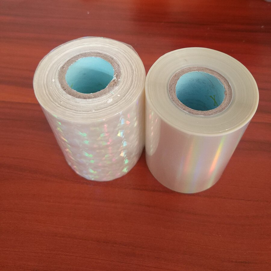 Two rolls Transparent holographic foil stamping foil press on paper or plastic 8cm x120m heat stamping film: Y04Y05(8cmx 120m)