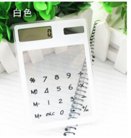 Útil pantalla táctil LCD de 8 dígitos, calculadora Solar transparente Ultra delgada, papelería, calculadora científica clara, Oficina: Blanco