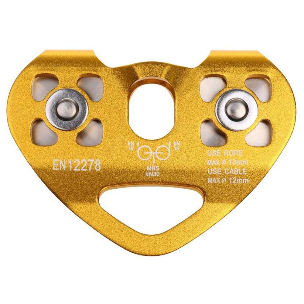 10.6 * 7.2 cm 30KN Pulley Tandem Pulley Tandem Pulley for 8-13mm Ropes For Climbing/Rescue/Aloft Work/Technique/Caving etc