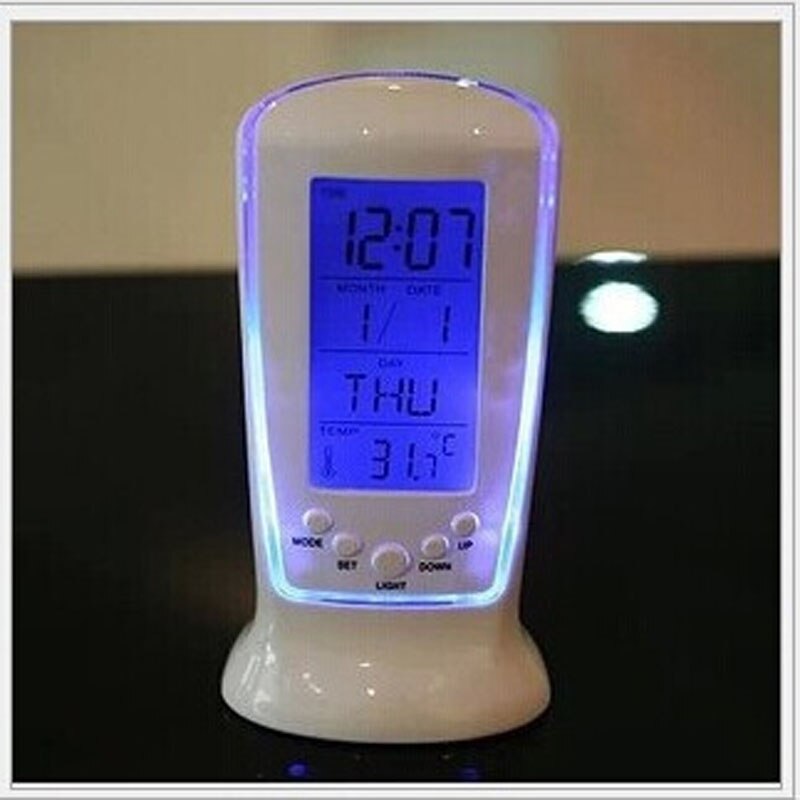 Digitale Bureauklok met 7 Muziek Alarm LED Backlight Kalender Tafel Klokken Inverse Timer Thermometer Display Alarm Horloge