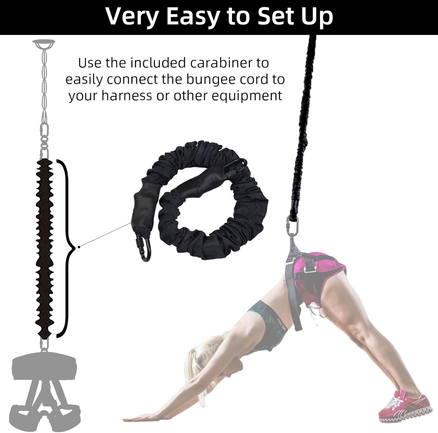 Cuerda de entrenamiento con bungee de alta resistencia, Cuerda de resistencia de bungee anti-gravedad y de suspensión para el gimnasio doméstico, solo incluye 1 cuerda de bungee