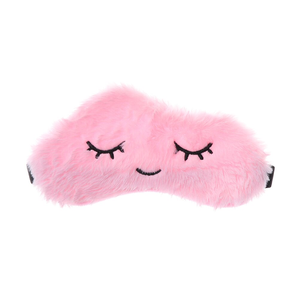 Plush Sleep Mask Cute Koala Rabbit Blindfold Eye Band Aid Cover Night Dream Mask Cotton Bandage Sleeing Relax: Cloud pink
