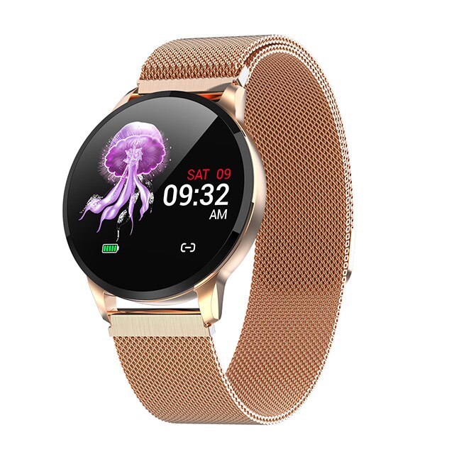 Vrouwen Sport Smart Horloge Mannen LED Waterdichte SmartWatch Hartslag Bloeddruk Stappenteller Horloge Klok Voor Android iOS: Rose Gold