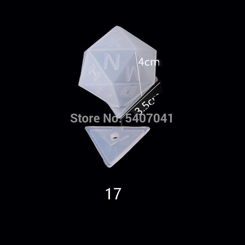 19 sztuk kostki żywiczne formy formy gamer-narzędzia kości filet kształt multi-spec formy silikonowe podejmowania: 17
