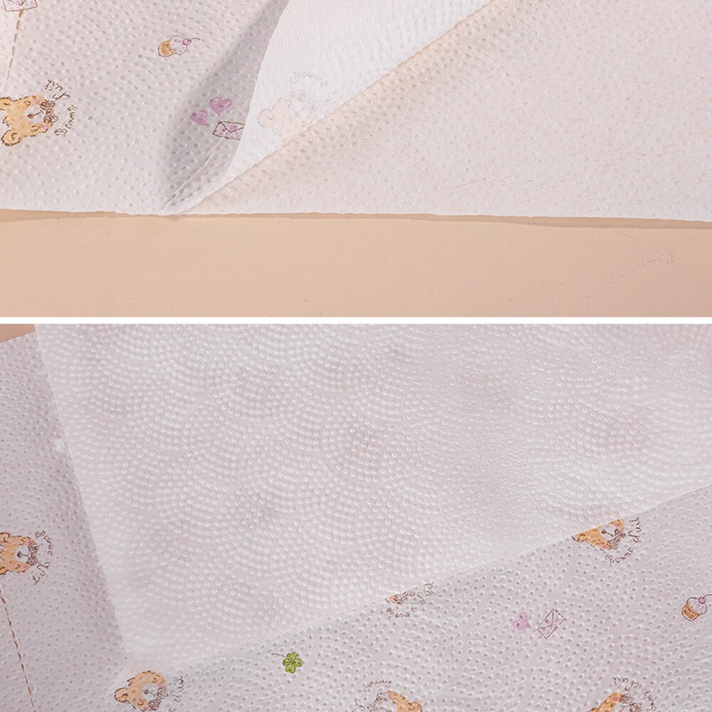 1 Roll Cleaning Cloth Kitchen Paper Cartoon Print Disposable Dishcloth Cleaning Towel High Water Absorbency Wiping Scouring Pad