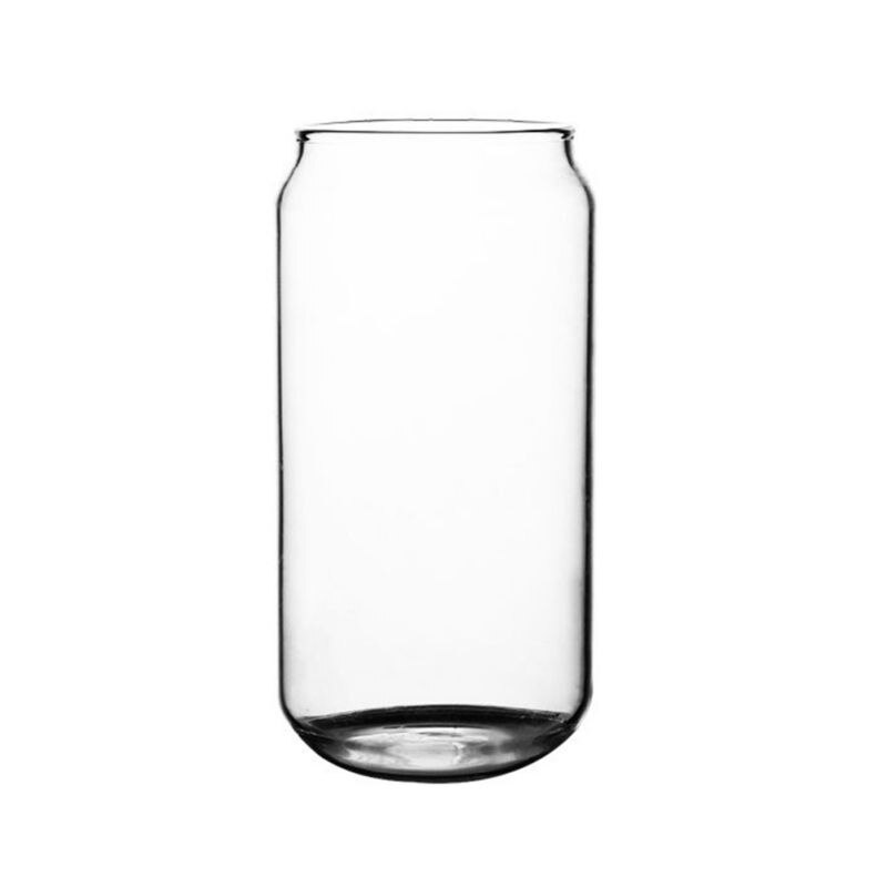 1pc glas mugg cola burk formad glas mugg kall dryck kopp cafe dryck juice mjölk kopp värmebeständig drink glas mugg: 600 ml