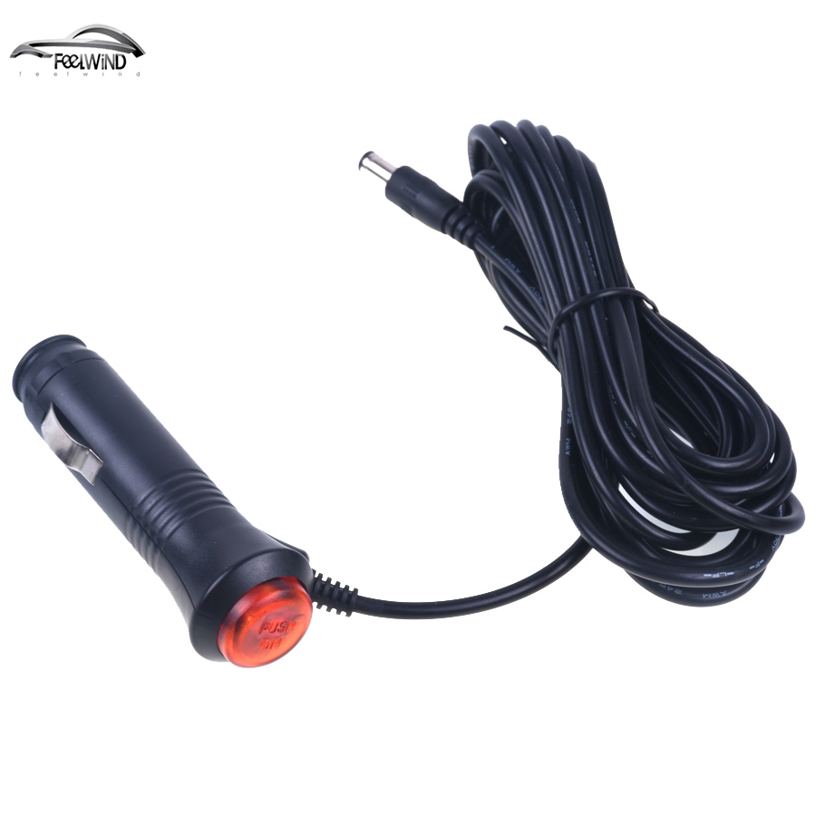 12 V 24 V DC 2.1x5.5mm Plug Auto Sigarettenaansteker Power Cable Cord Lead Voor Auto monitor/Camera 3 M