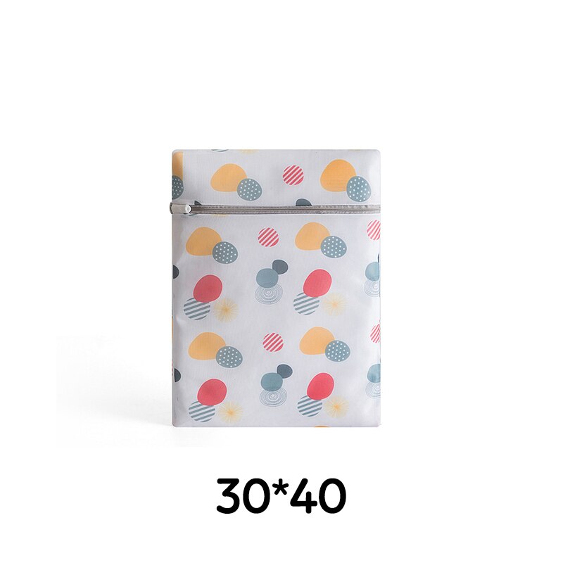 1PC Zippered Washing Bag Sandwich Foldable Laundry Bag Washing Net Bag For Bra Underwear Wash Bag Machine Mesh Bag Not Deformed: 30-40cm