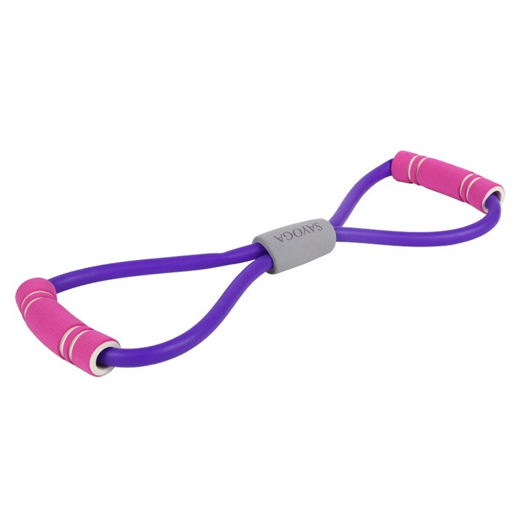 Yoga fitness gym motståndsband bröst expander träning träning yoga rör dra rep träning muskel elastiska sport remmar: Lila