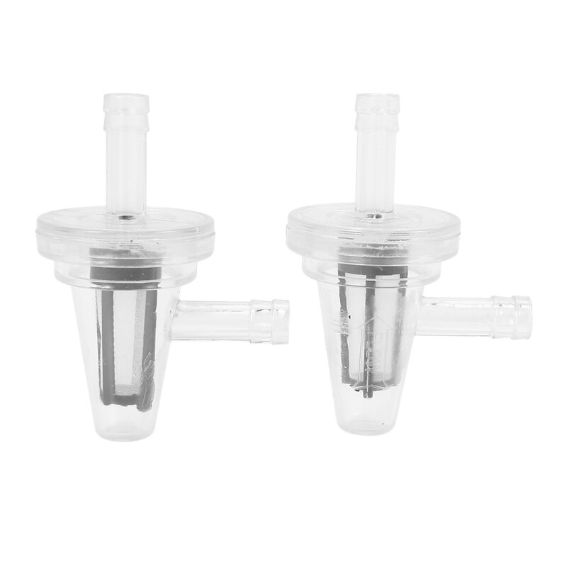 2X Universal Motorcycle Right Angle (90 Degree) Fuel Filter Fits 1/4&quot; 6Mm 7Mm Hose Lines White: Default Title