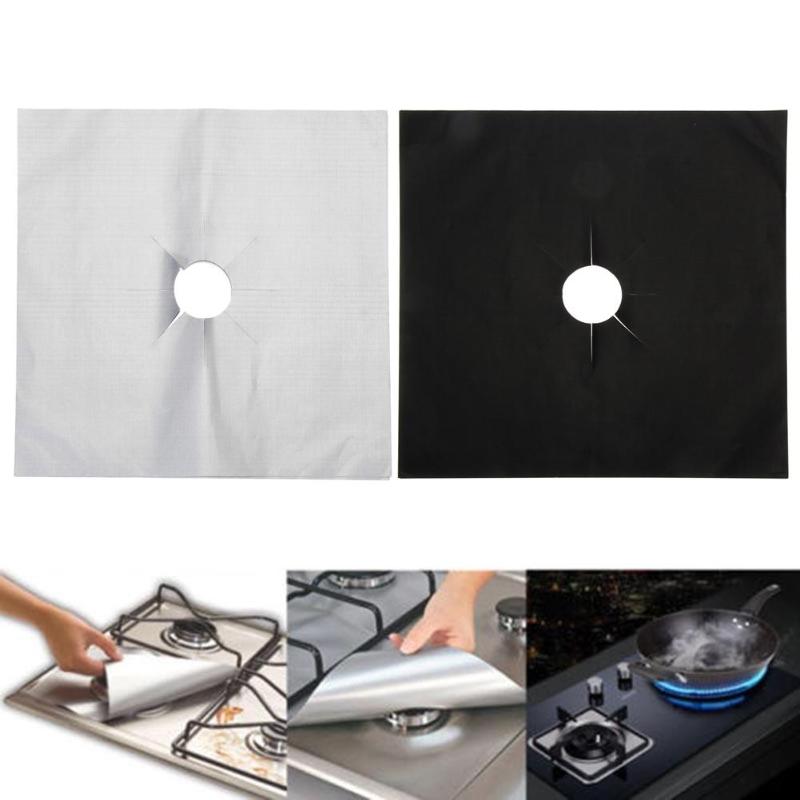 4pcs/lot Stove Protector Cover Liner Non-Stick Aluminum Foil Dishwasher Safe Protective Foil Stove Protectors Cover