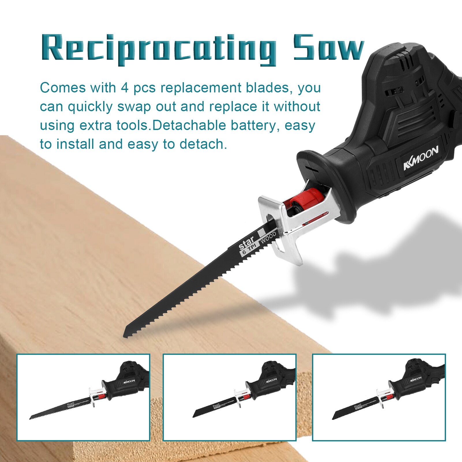 Portable Reciprocating Saws Outdoor Saber Saw Electric Power Tools for Cutting Wood Iron Sheet Plastics with battery Saw Bit