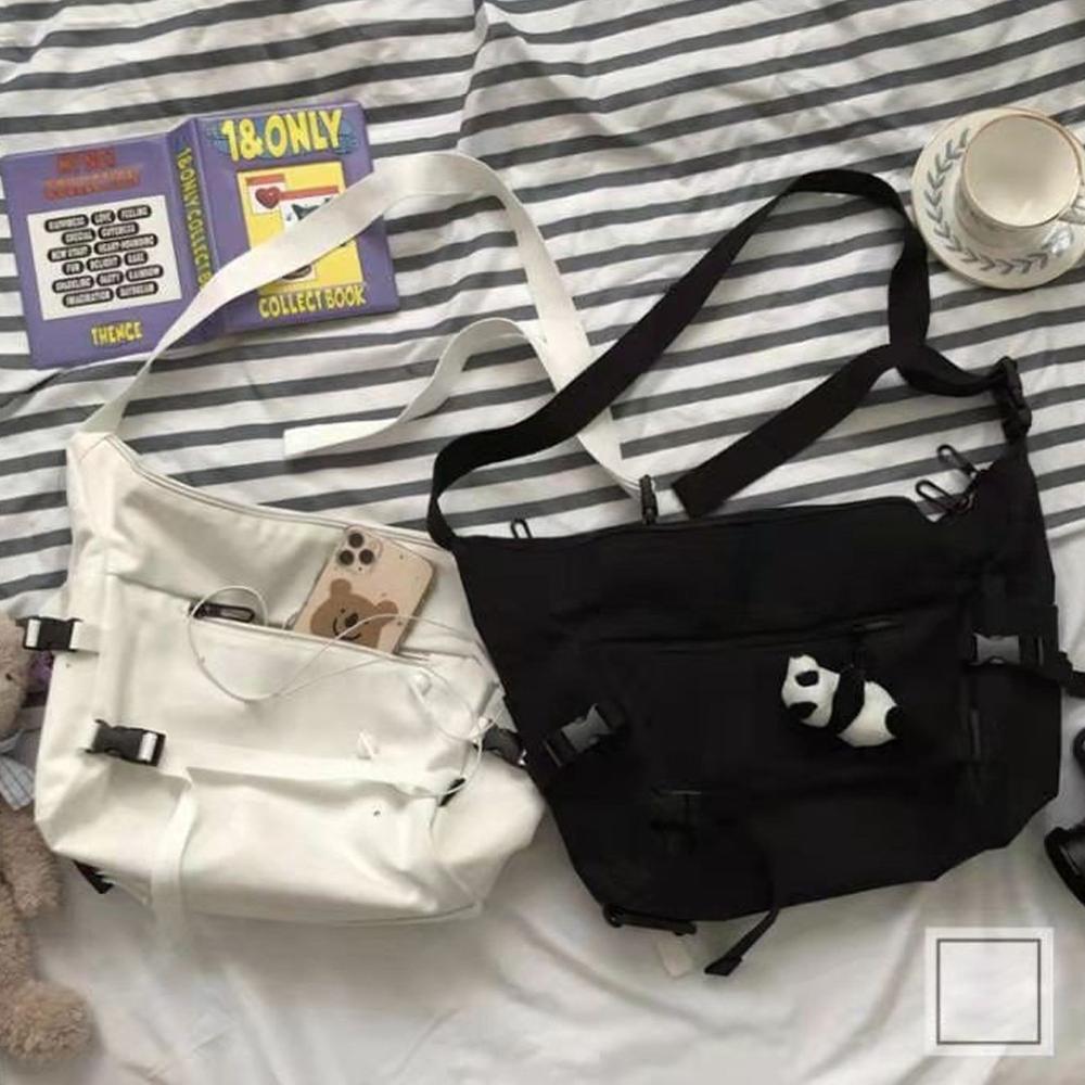 Ladies Pocket Canvas Tooling Bag Postman Bag Korean Bag Cell Phone Bags Simple Crossbody Bags Casual Flap Shoulder Bag