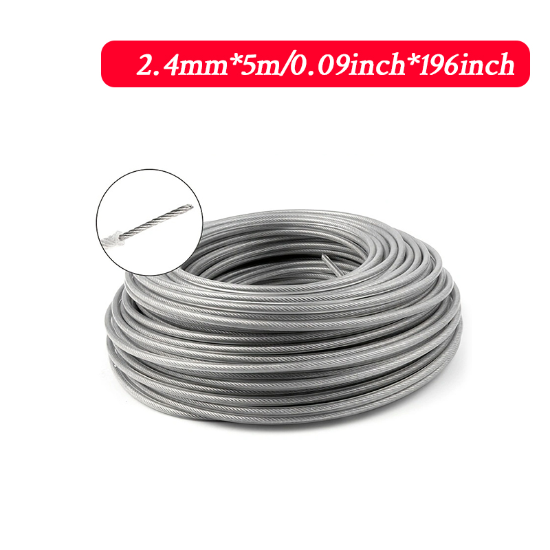 LUSQI 5M/10M/15M Stahldraht Nylon Rasentrimmer Linie Freischneider Trimmer Seil Rasenmäher Kabel Lange Runde Rolle Gras Ersatz: Orange