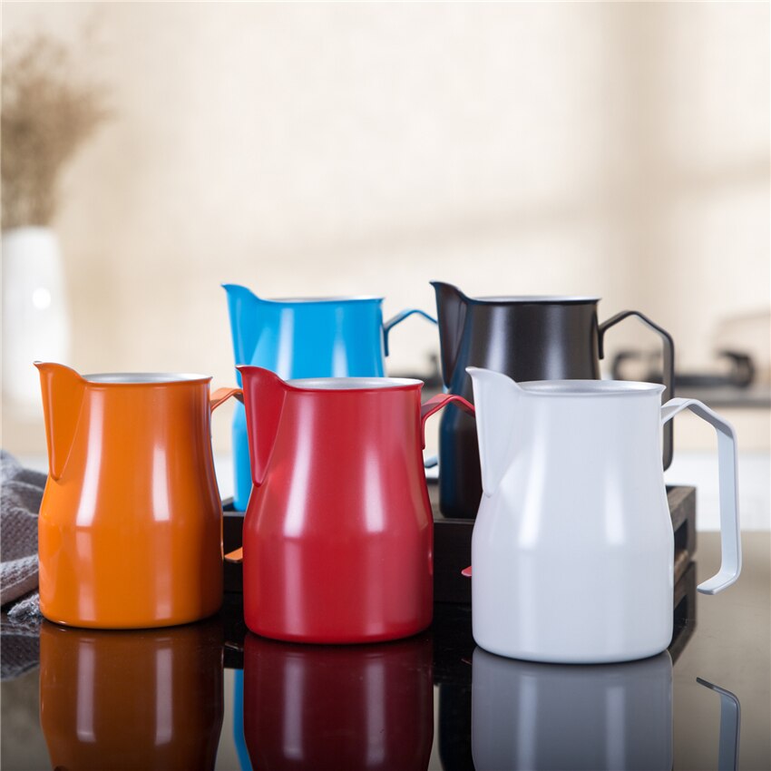 350/550Ml Italiaanse Koffie Pitcher Rvs Melkkan Opschuimen Werper Pull Bloem Cup Espresso Voor Barista