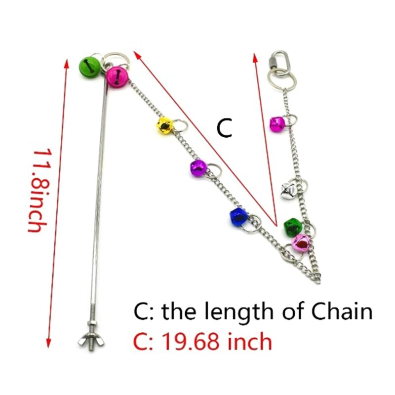 Stainless Steel Bird Hanging Food Holder Parrot Fruit Vegetable Feeder Chain Meat Skewer Foraging Toys for Parrot Parakeet Hens