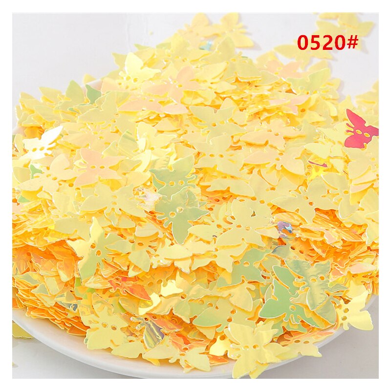 Vlinder Vorm Pvc Bulk Nail Pailletten Nagels Diy Pailletten Kleding Naaibenodigdheden Schoeisel Accessoires Partij Decoratie: golden yellow / 50g