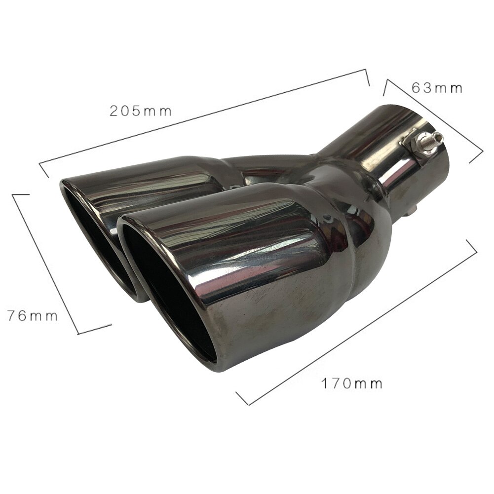 Car Universal Bolt-on Dual Exhaust Tip 63/76mm Slant Cut Tailpipe Muffler Tip Black Titanium Auto Replacement Parts Car Accessor: Bent 63mm