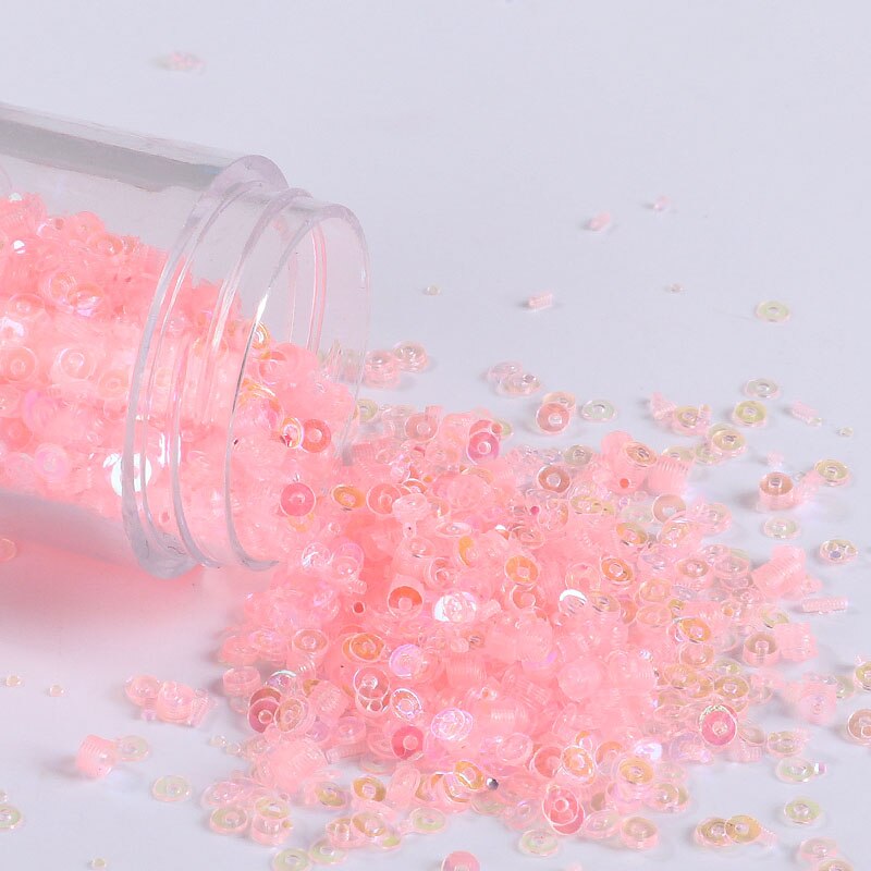 4000 Stks/partij 2Mm Platte Ronde Losse Pailletten Pailetten Naaien Wedding Craft, Kleurrijke Nail Arts, nachtclub Jurk Naaien Accessoires: Transparent Pink