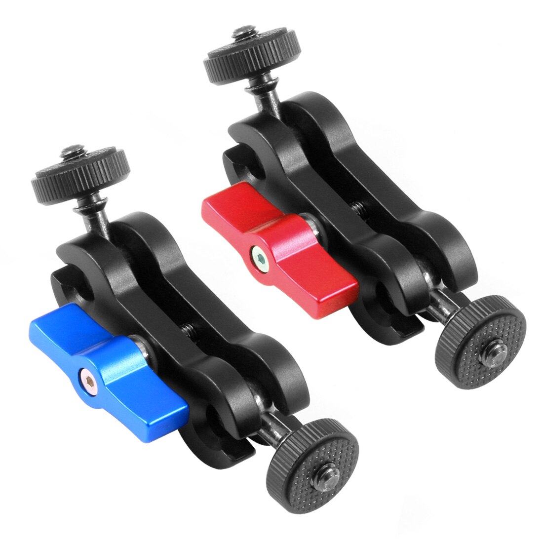 BGNING multi-fonction double rotule chaussure chaude 1/4 "trépied magique bras adaptateur de montage DSLR accessoire d'appareil-photo pour moniteur lumière LED