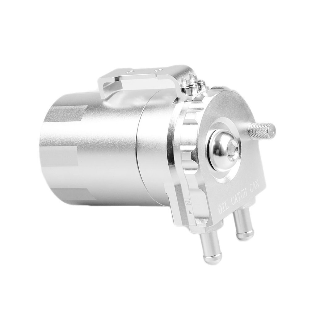 Universal 300ML Aluminum Car Engine Oil Catch Can Kit Air Oil Separator Tank Cylinder Baffled Reservoir