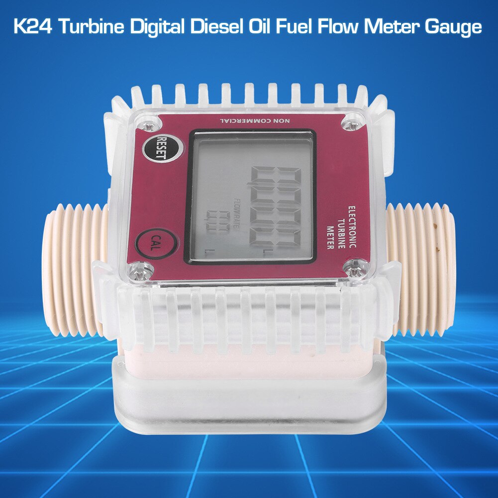 Turbine Digital Diesel Oil Fuel Flow Digital K24 Meter Gauge For Chemicals Liquid Water Water Flow Ultrasonic Flow 10-120L/Min