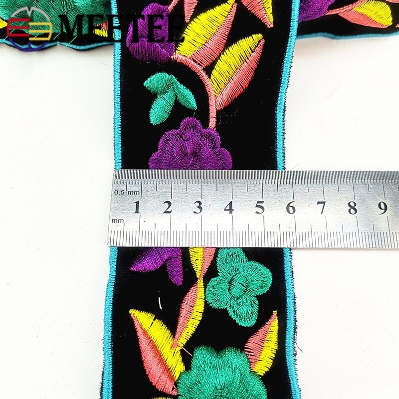 Correas étnicas de para bolsos, cintas de cinturón bordadas, adornos de encaje, accesorios de costura de encuadernación al bies, 4 metros, 57mm: Default Title
