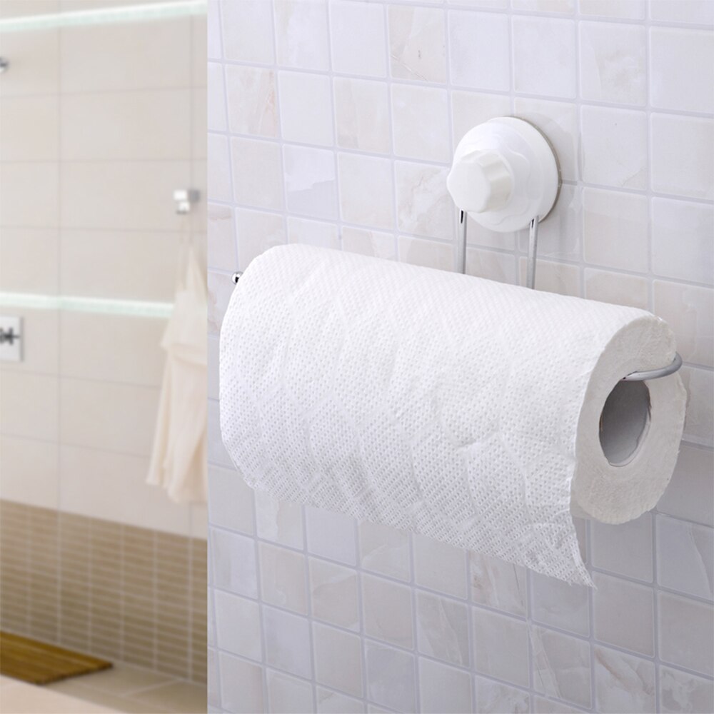 Papirhåndklædeholder vævsdispenser ikke borende sugekop bar badetøjbøjler vægmonteret rackholder til køkken i badeværelset