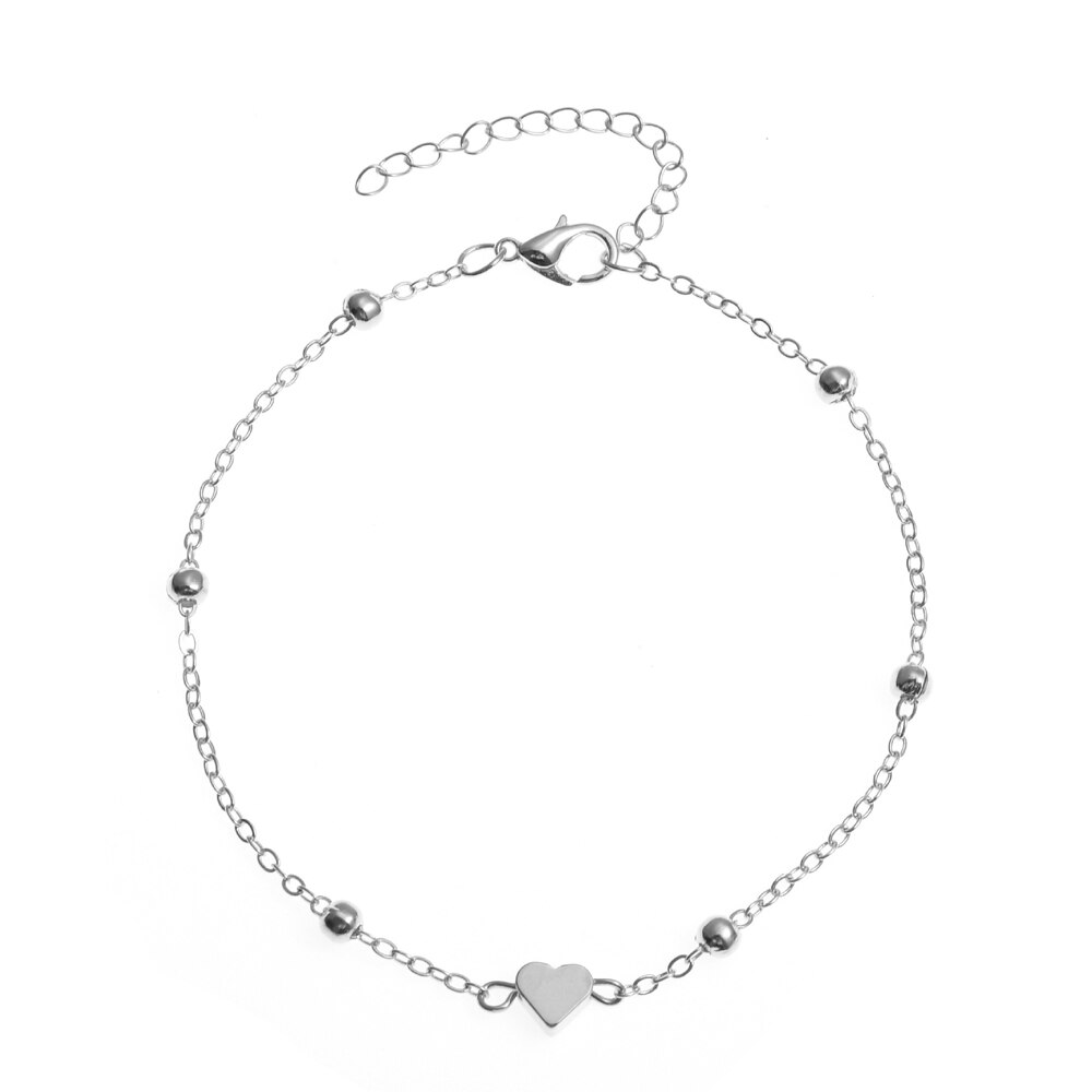 Sumeng 2022 3 Stks/set Goud Kleur Simple Chain Enkelbanden Voor Vrouwen Strand Voet Sieraden Been Chain Ankle Armbanden Accessoires: 5-Silver Color