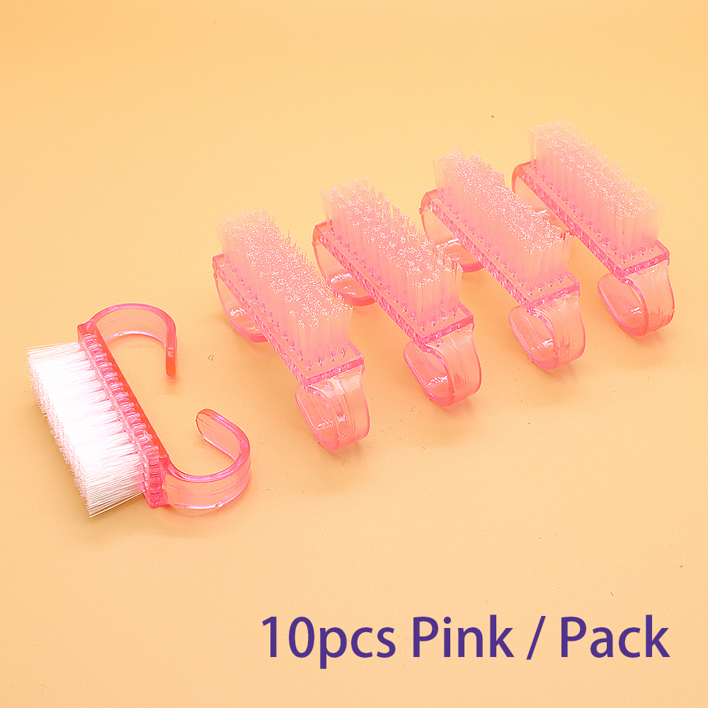 Top Cleaning Nail Brush Nail Art Plastic Soft Remove Dust Finger Care UV Gel Manicure Pedicure Tool Makeup Brushes Scrubbing: black