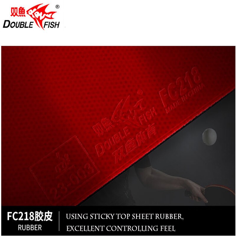 Double Fish VORTEX FC218 Sticky Inner Power Table Tennis Racket Rubber Tyre Pingpong Topsheet With Black Sponge for Loop Spin