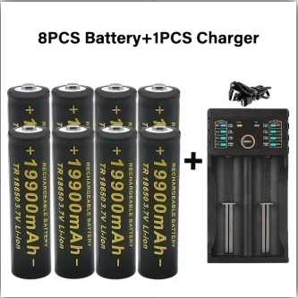 100% brand 18650 lithium battery flashlight with rechargeable battery 3.7V 19900mAh+201 charger for flashlights and other to