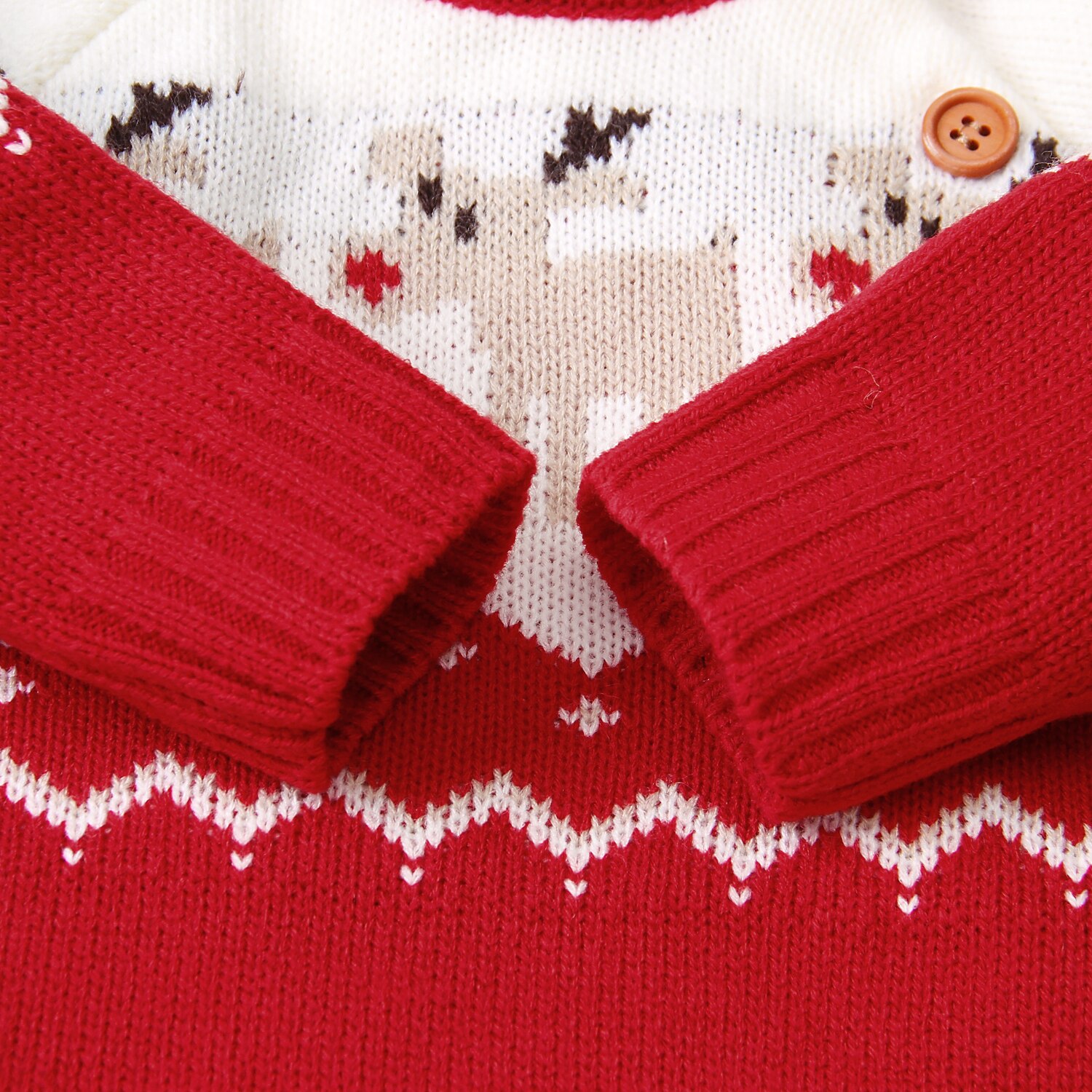 God jul nyfødte baby piger drenge strikkede trøjer langærmet knap tegneserie varm efterår vinter toddler xmas tøj