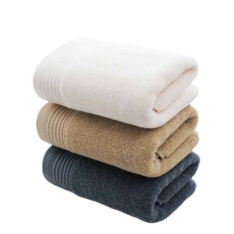 Toallas faciales 100% algodón para adultos, paños de baño gruesos puros de 34x76cm, color blanco, azul marino y caqui, de alta absorción, para hogar y Hotel