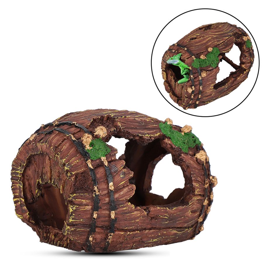 Barril de simulación de serpiente escorpión para acuario, lagarto, cueva oculta para caja de reptiles, decoración de paisaje, Adorno para acuario