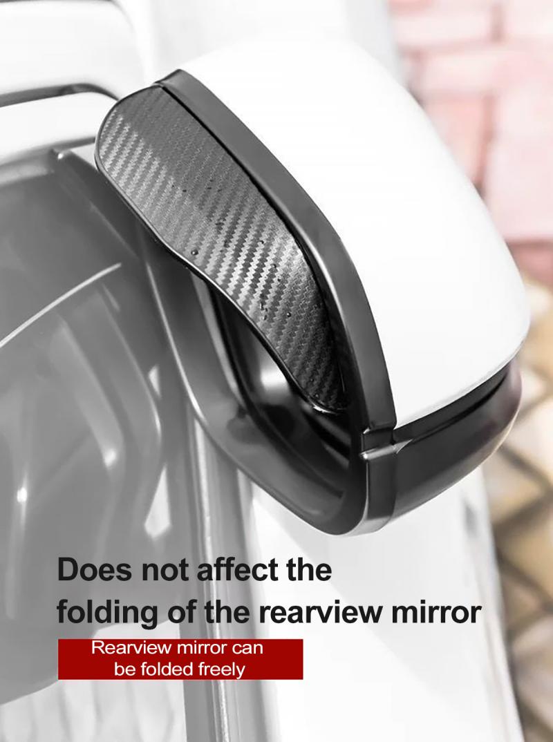 Fibra de espejo retrovisor del coche pegatina 2 uds carbono guarda protectora para lluvia de espejos retrovisores lluvia sombra impermeable cubierta tipo ceja