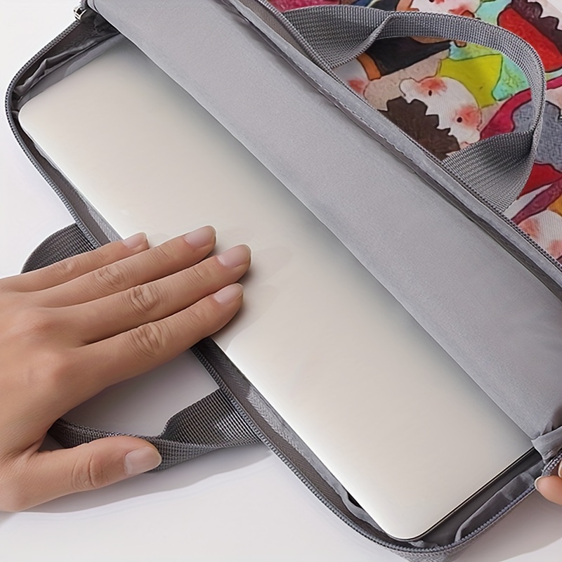Set van 1 stuk, laptoptas met menselijk patroon, aktetas, geschikt voor 14 inch laptops, vaste laptoptas