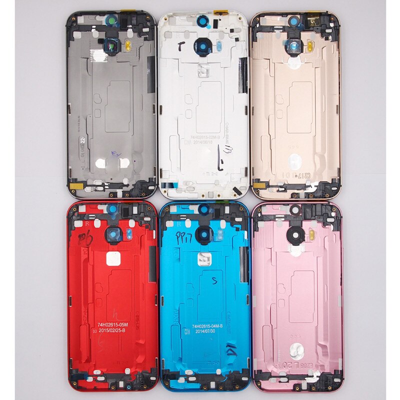 BaanSam Batterij Deur Back Cover Top Vel Onderste Vel Dual Sim-kaart Lade Behuizing Case Voor HTC One 2 m8 Met Zijknoppen