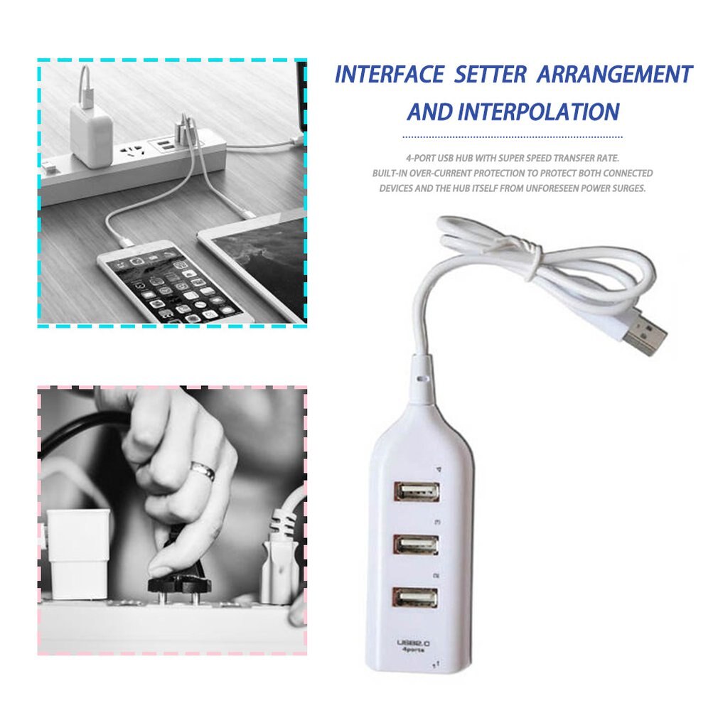 4 ports High Speed HUBs Hi-Speed 4 Port USB 3.0 Multi HUB Splitter Expansion For Desktop PC Laptop Adapt