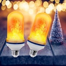 Ampoule Led effet de flamme, 6w, E26/e27, 85-265v, 4 Modes d'éclairage, lumière du feu, émulation scintillante, décor, lampe, nouveauté