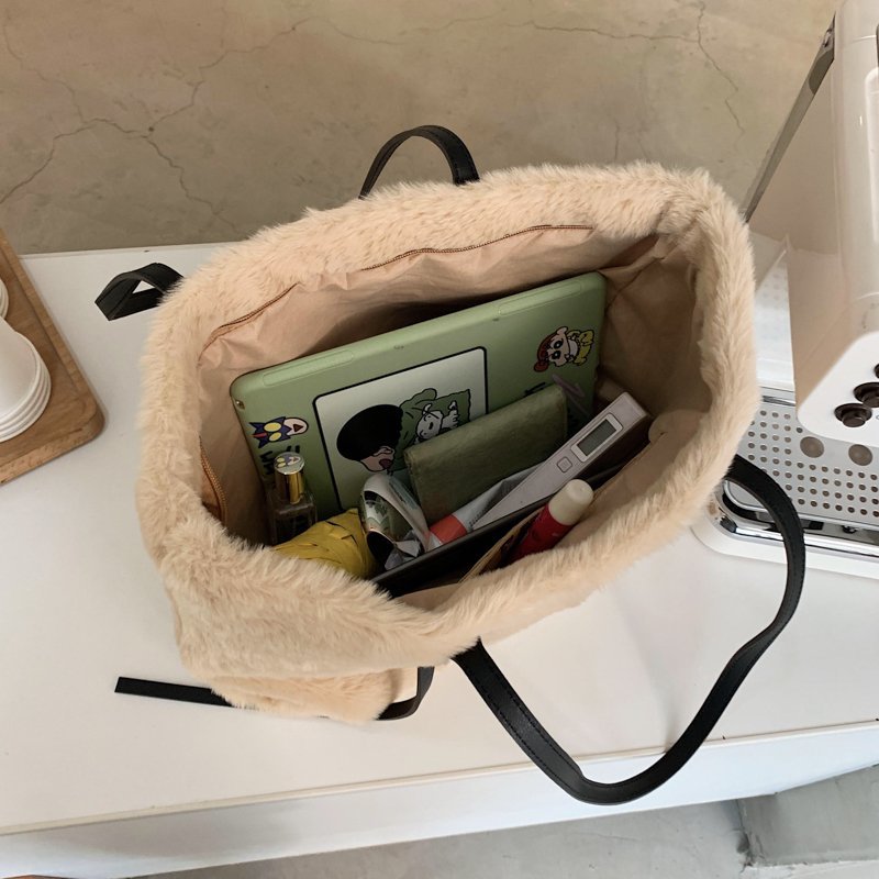 Borse a tracolla pelose per donna borse invernali borse e portamonete in morbida pelliccia sintetica morbida borsa a mano ad alta capacità da donna 6527