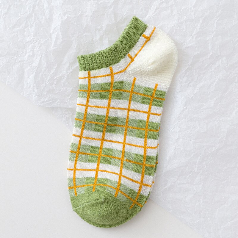 Cute Women Cotton Cartoon Fruit Ankle Socks Summer Japanese Avocado Cute Boat Socks Casual Soft Girls Short Socks: avocado sock J