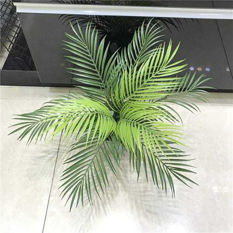 24 pçs folhas de palmeira artificiais plantas falso palmeira fronds tropical grandes folhas de palmeira vegetação planta para folhas festa havaiana