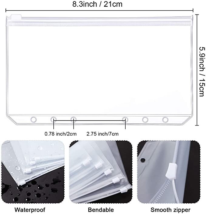 A5 Transparante Zip Lock Envelop Bindmiddel Organisatie Stationery School Office Supply Bestandsmap Waterdichte Losbladige